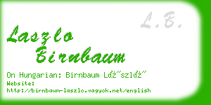 laszlo birnbaum business card